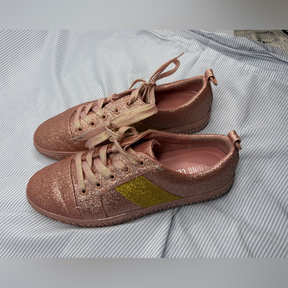 Opening Ceremony La Cienega Pink Glitter Shoes Lace-up Sneakers Women's 41